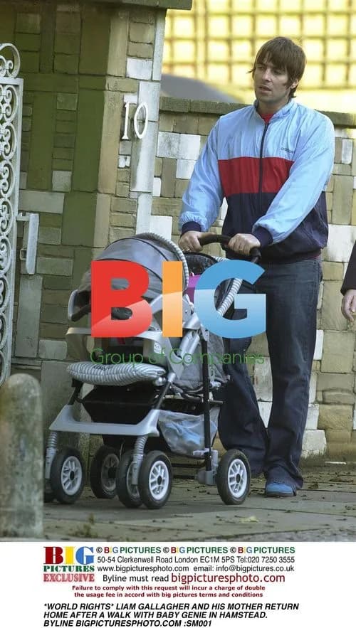 Liam Gallagher and mother return home with baby Genie