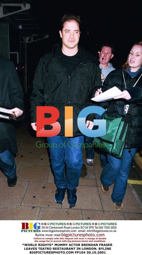 Brendan Fraser leaves Teatro Restaurant in London