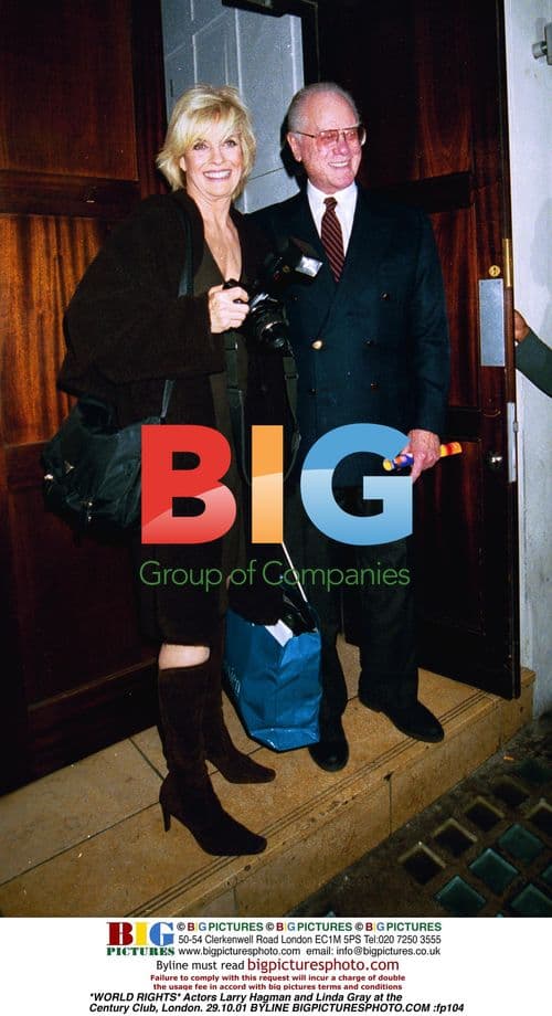 Actors Hagman and Gray at Century Club, London