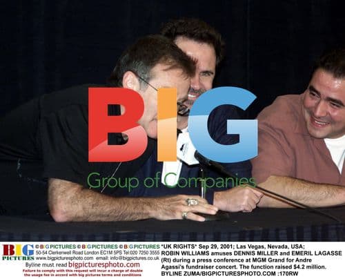 Robin Williams, Dennis Miller and Emeril Lagasse at Agassi Fundraiser