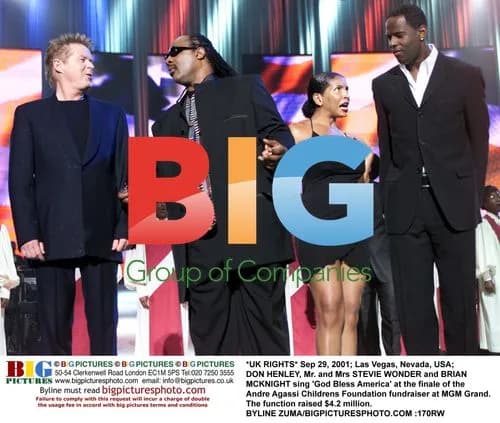 Don Henley, Stevie Wonder and Brian McKnight sing at fundraiser