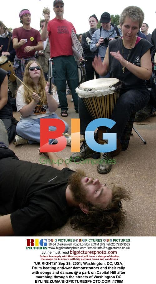 Anti-war drummers rally in Washington, DC