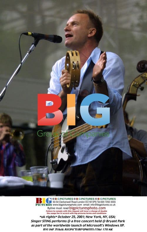 Sting Performs at Windows XP Launch