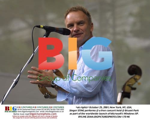 Sting performs at Windows XP launch in NYC