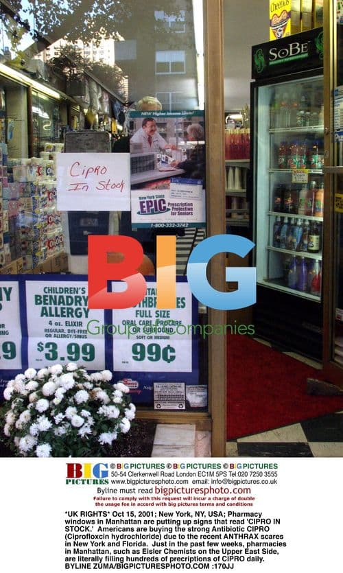 Pharmacy stocks CIPRO amid anthrax scare
