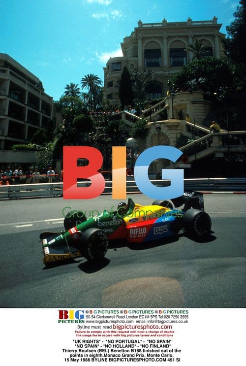 Thierry Boutsen Benetton B188 at 1988 Monaco GP