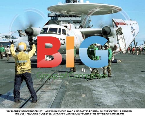 E2C Hawkeye AWAC Aircraft on USS Theodore Roosevelt Carrier