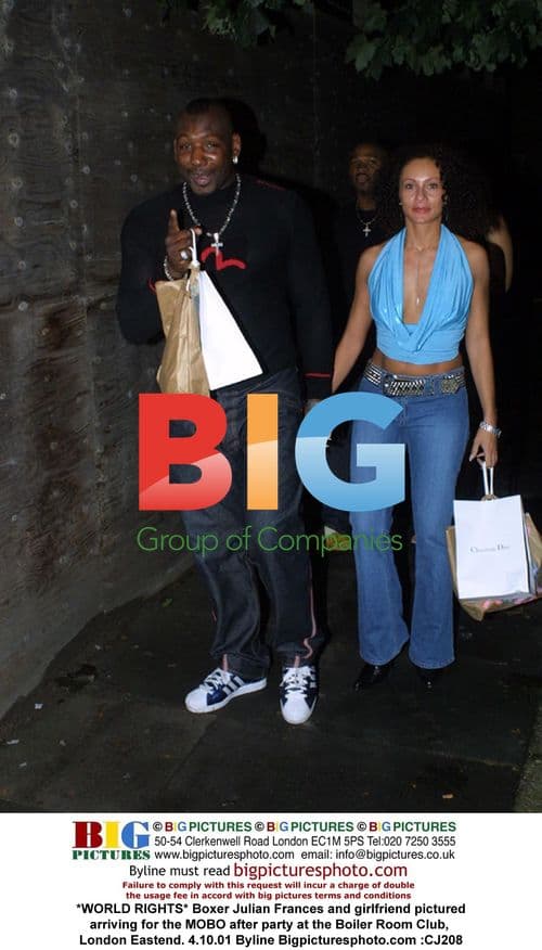 Boxer Julian Frances and girlfriend at MOBO after party