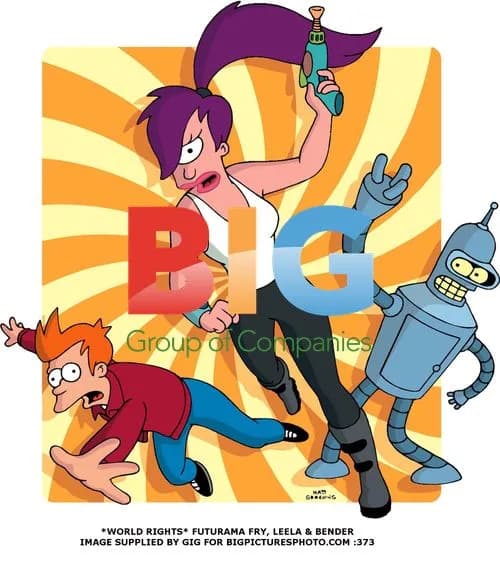 Futurama Characters Fry, Leela & Bender