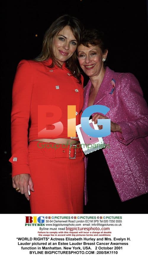 Elizabeth Hurley and Evelyn Lauder at Estee Lauder event