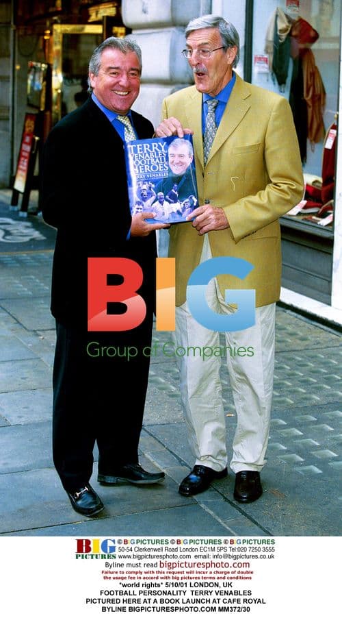 Football Personalities Jimmy Hill and Terry Venables at Book Launch