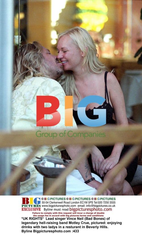 Vince Neil of Motley Crue Enjoying Drinks with Women