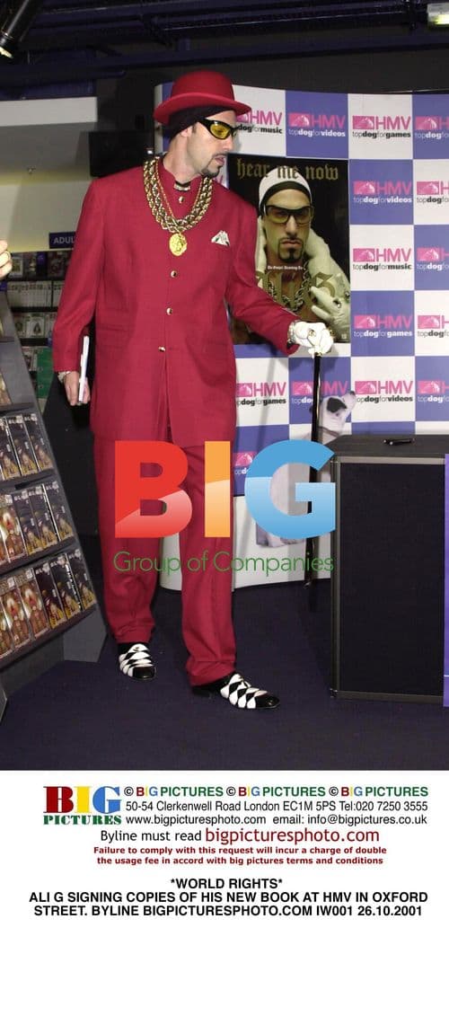 Ali G signs copies of new book at HMV