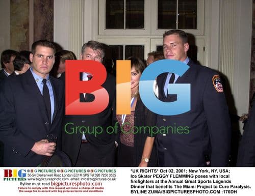 Peggy Flemming with Firefighters