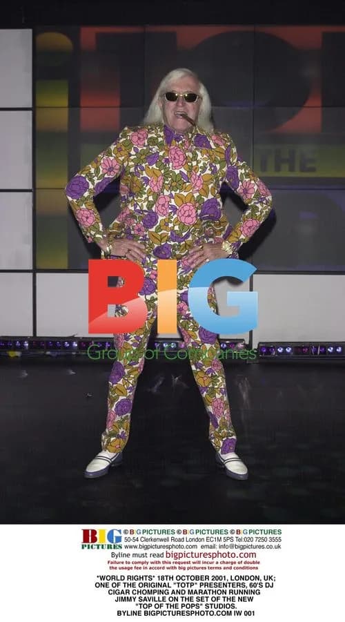 Jimmy Savile on "Top of the Pops" set