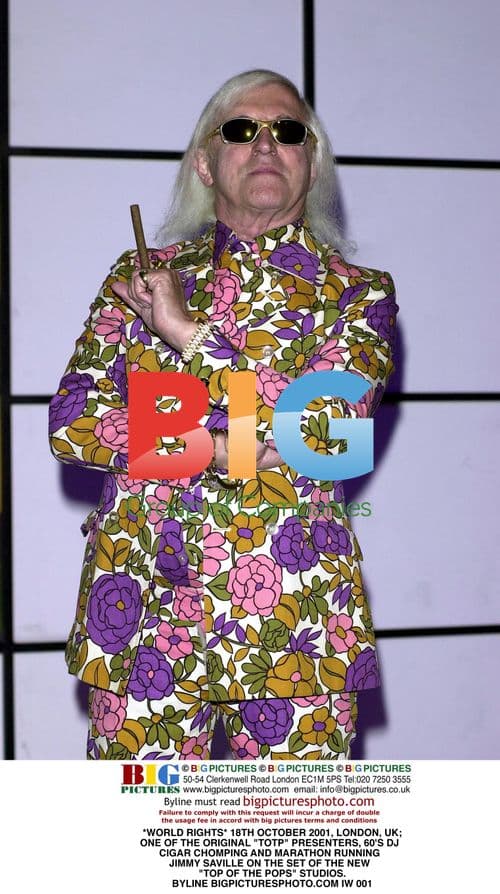 Jimmy Savile on set of Top of the Pops