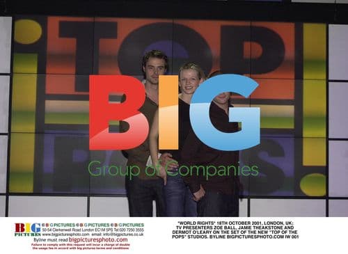 Top of the Pops presenters on set