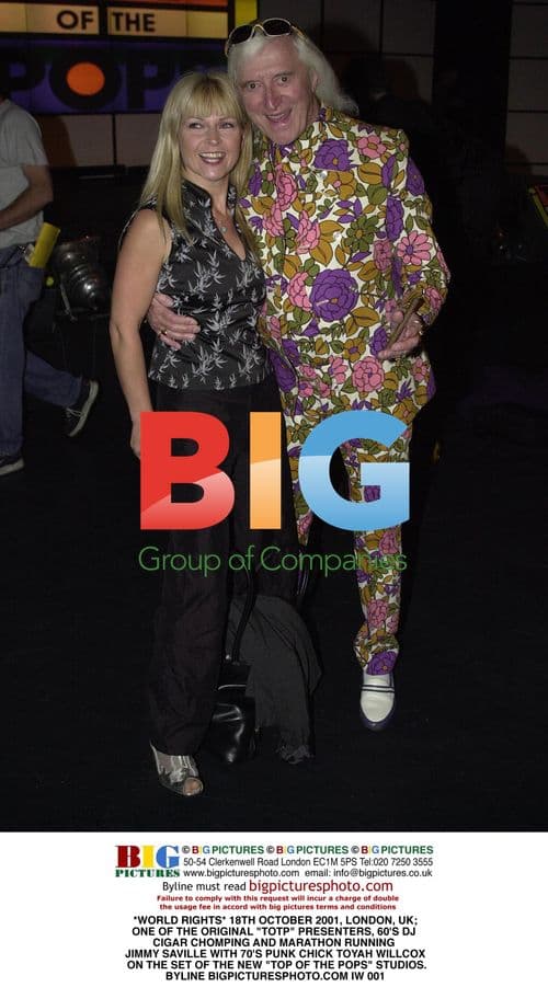 Jimmy Savile and Toyah Willcox on Top of the Pops set