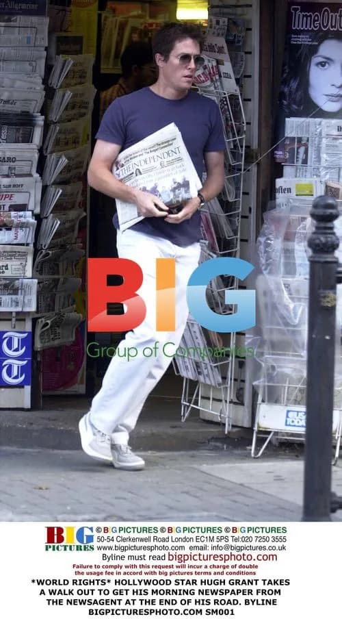 Hugh Grant Gets Morning Newspaper