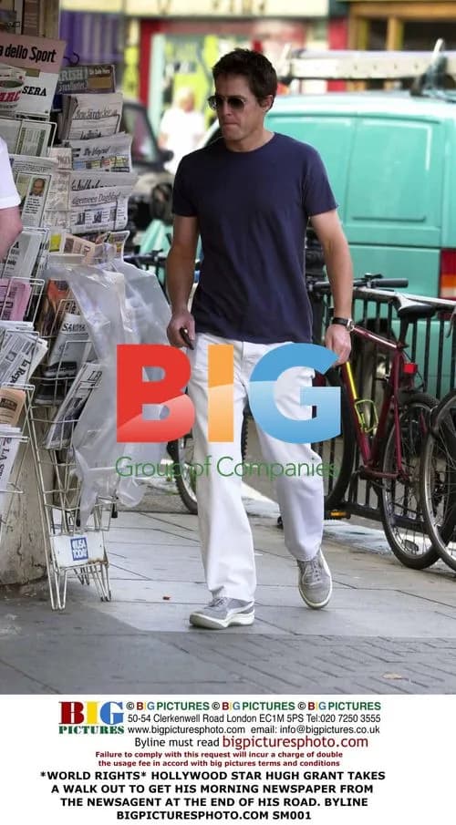 Hollywood star Hugh Grant gets morning newspaper
