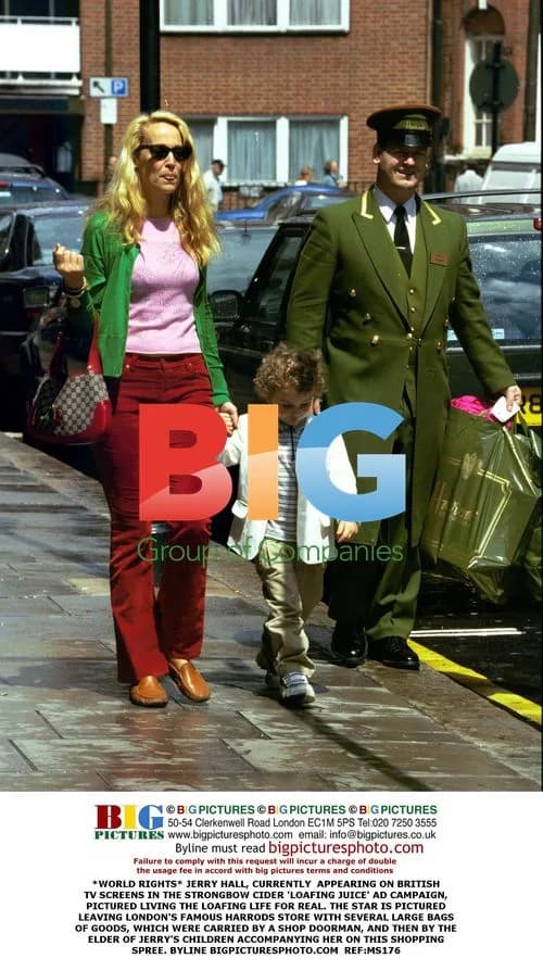 Jerry Hall Seen Shopping at Harrods