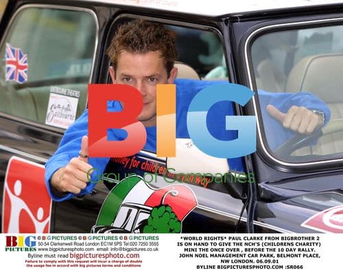 Paul Clarke from Big Brother 2 checks mini car