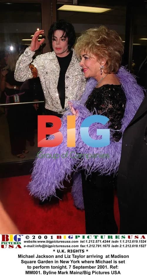 Michael Jackson and Liz Taylor arrive at Madison Square Garden