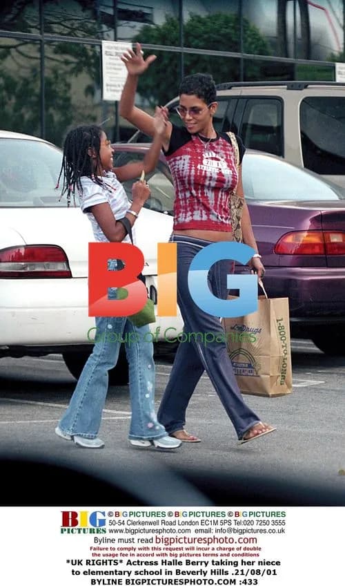 Halle Berry takes niece to school