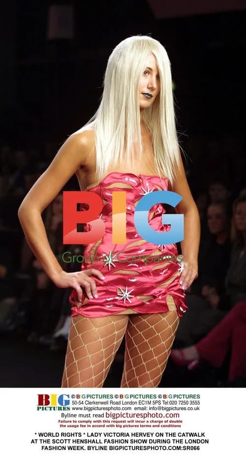 Lady Victoria Hervey on Catwalk at Scott Henshall Show