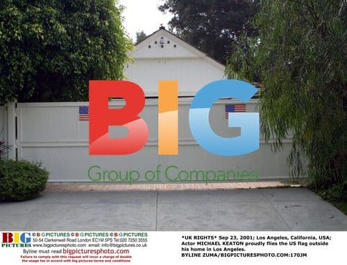 Michael Keaton Flies US Flag Outside Home