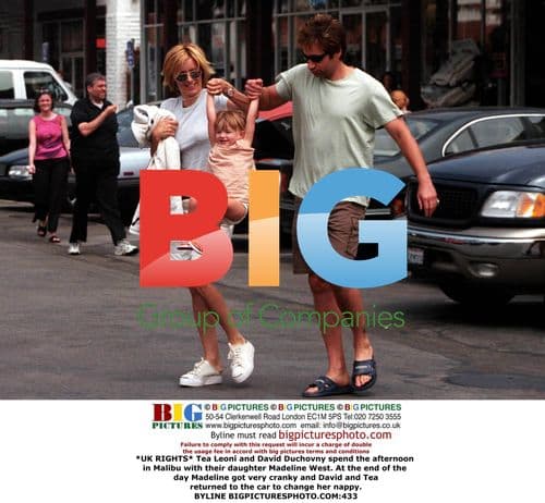 Tea Leoni and David Duchovny with daughter in Malibu