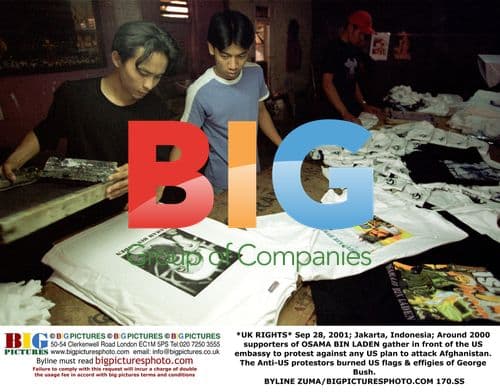 Osama Bin Laden supporters protest in Jakarta