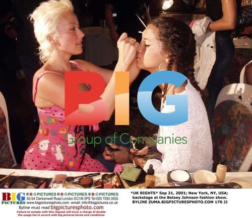 Supermodel backstage at Betsey Johnson fashion show