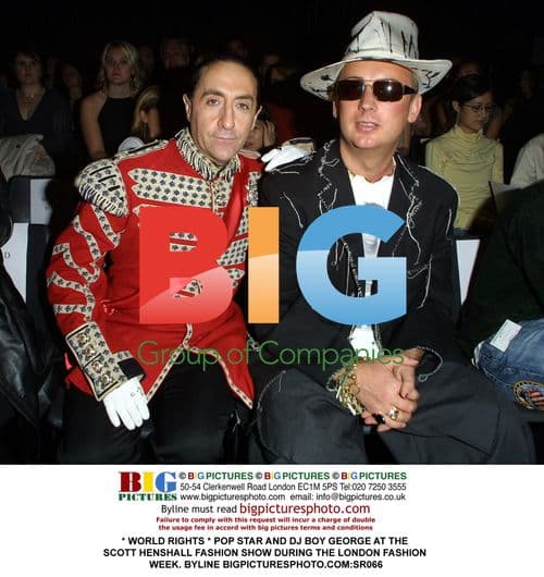 Pop star Boy George at London Fashion Week