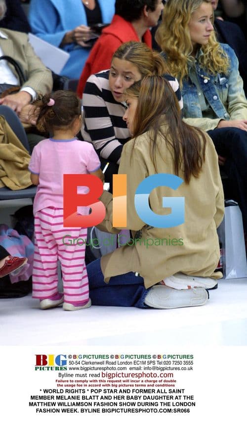 Melanie Blatt and Daughter at Matthew Williamson Show