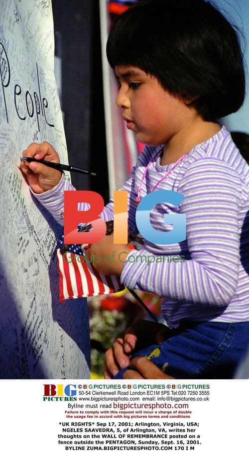 Girl Writes Thoughts on Pentagon Memorial