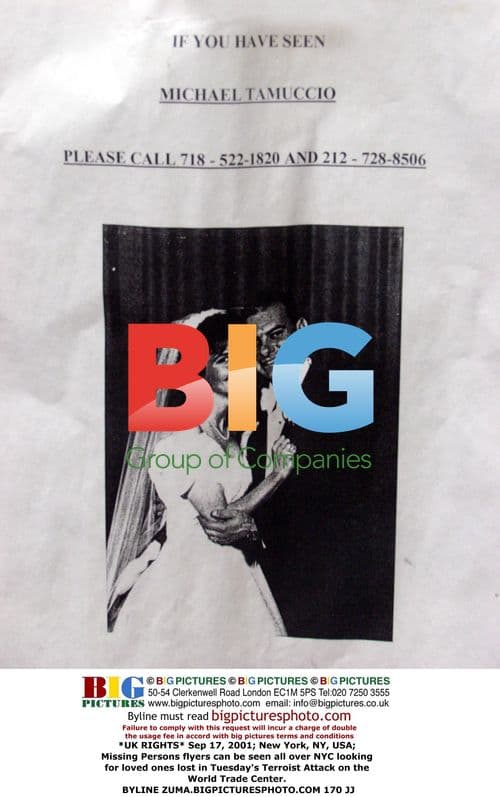 NYC Missing Persons Flyers After 9/11 Attacks