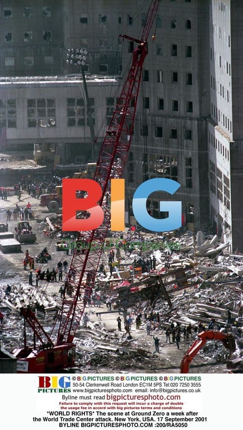 Ground Zero a week after 9/11 attack