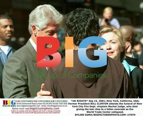 Bill Clinton attends funeral of NYC fire dept. chaplain