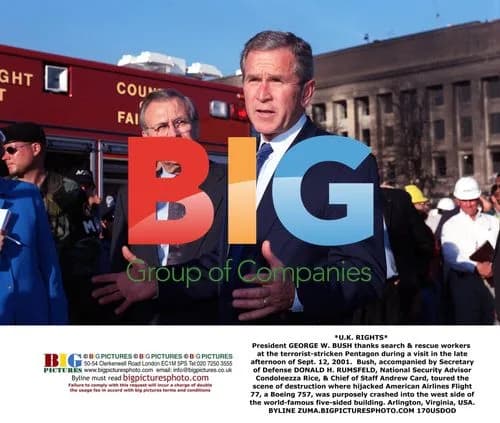 Bush Visits Pentagon After 9/11 Attack