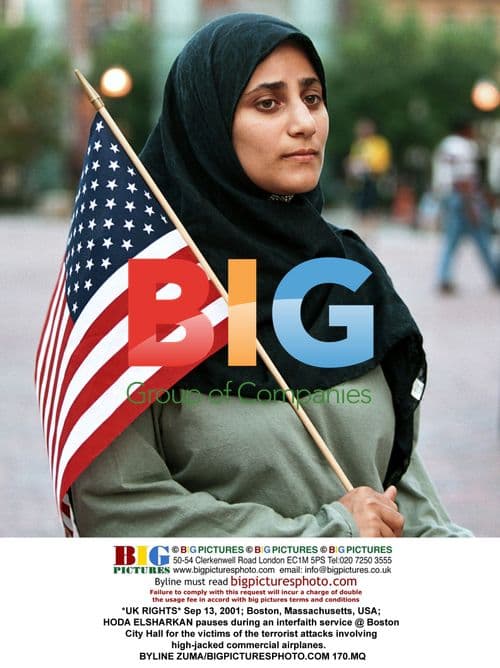 Hoda Elsharkan at interfaith memorial service