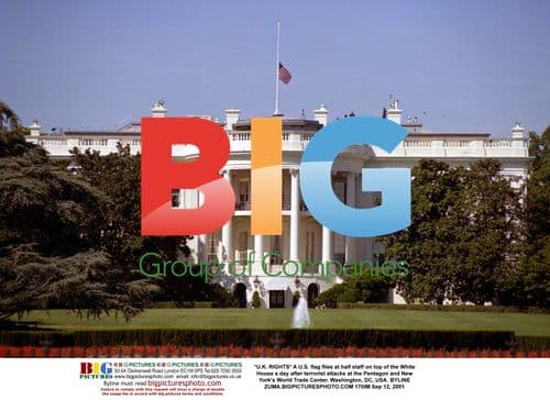 U.S. flag at half staff on White House after 9/11