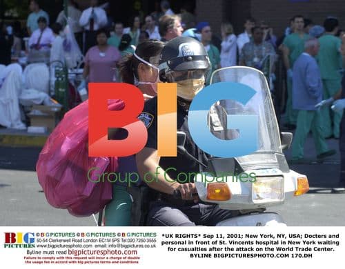 Doctors and personnel at St. Vincent's Hospital after 9/11 attack