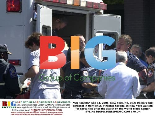 Medical staff wait for WTC casualties