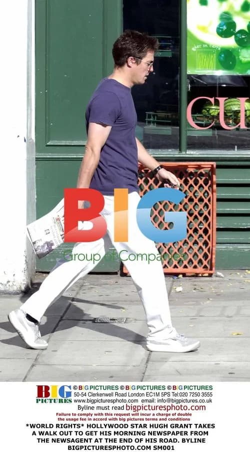 Hugh Grant gets morning newspaper
