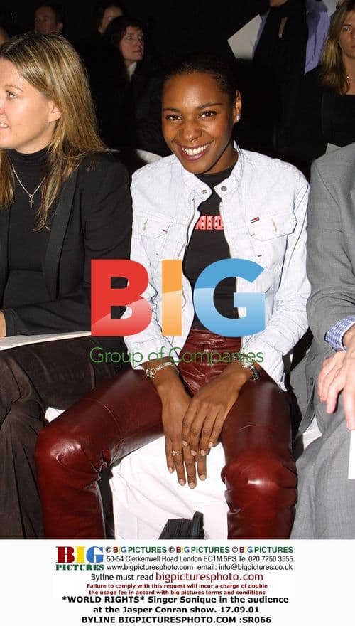 Singer Sonique at Jasper Conran show