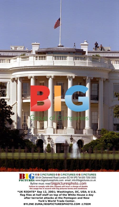 US Flag at Half-Staff After 9/11 Attacks