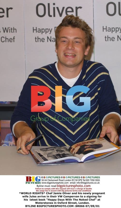 Jamie Oliver and wife Jules at book signing