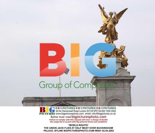 The Union Jack Flies at Half Mast over Buckingham Palace