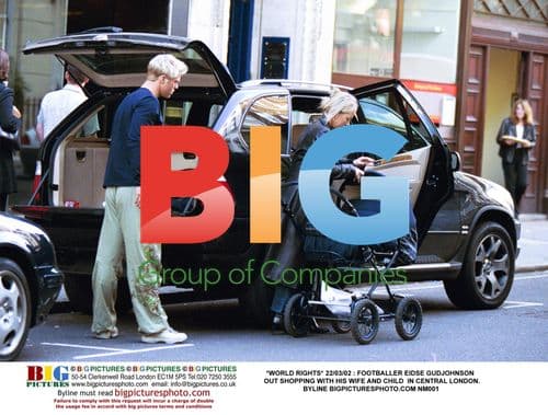 Footballer Eidse Gudjohnson shopping in London